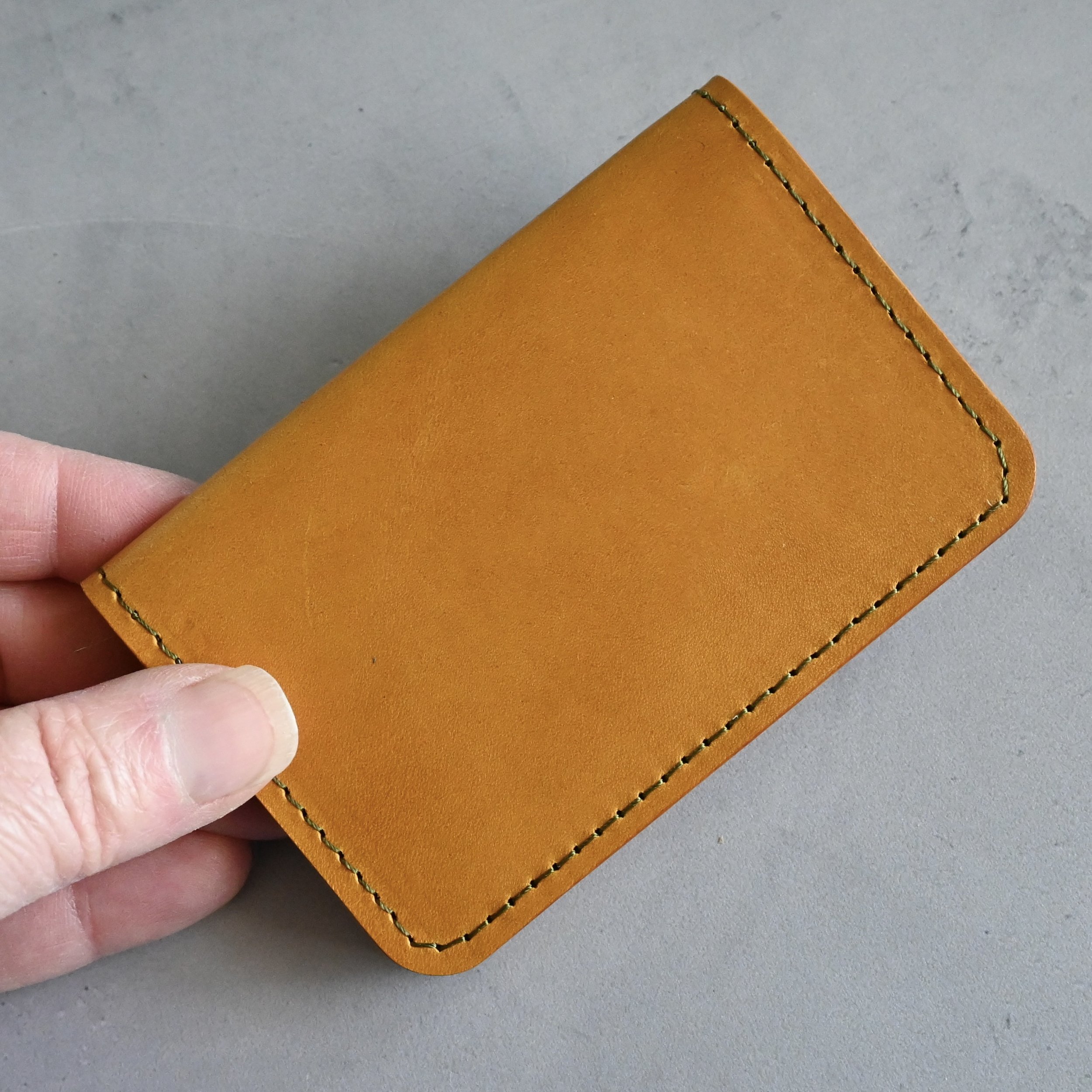 Handmade Leather Mini-Wallet Card Case With Personalization